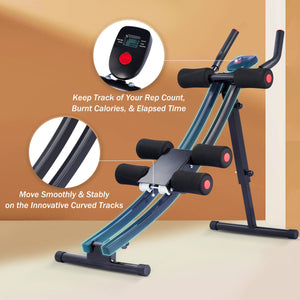 Ab Crunch Coaster Core Trainer w 4 Intensities & Digital Display