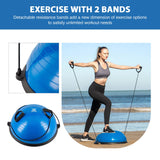balance ball with resistance bands