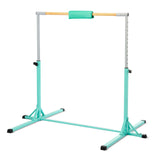 Adjustable Height 4ft Gymnastics Bar Horizontal Kip Bar for Kids-Green