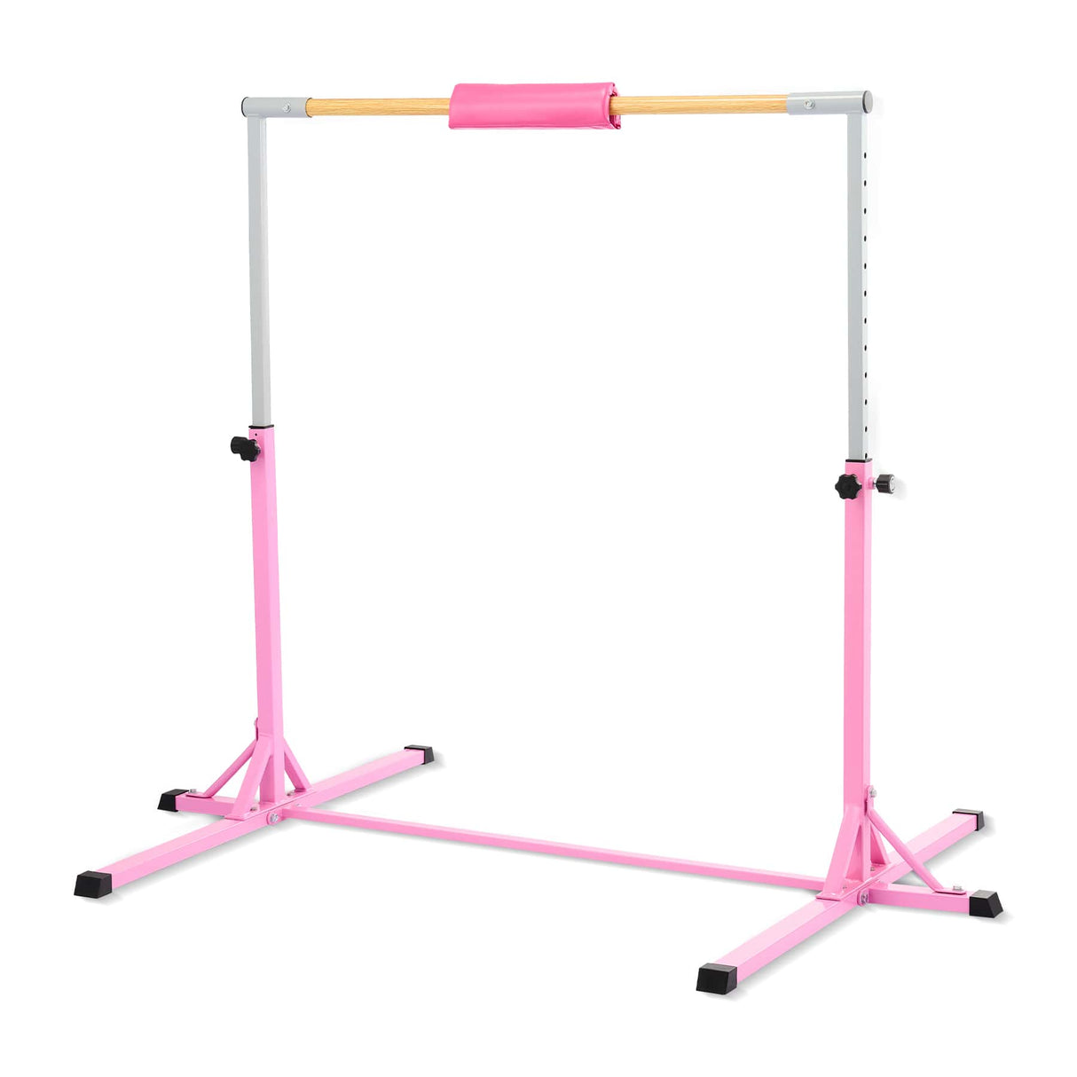 Adjustable Height 4ft Gymnastics Bar Horizontal Kip Bar for Kids-Pink